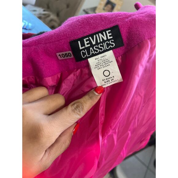 Vintage 90s y2k Levine Classics 2P Women Barbie core pink wool coat 1050 - Picture 8 of 8